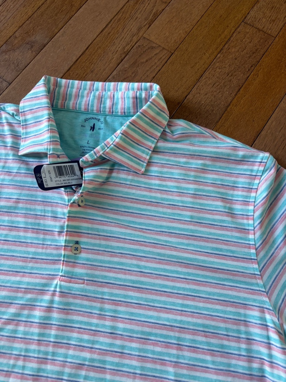johnnie-O Men's Morganstern Striped Polo in Malibu color